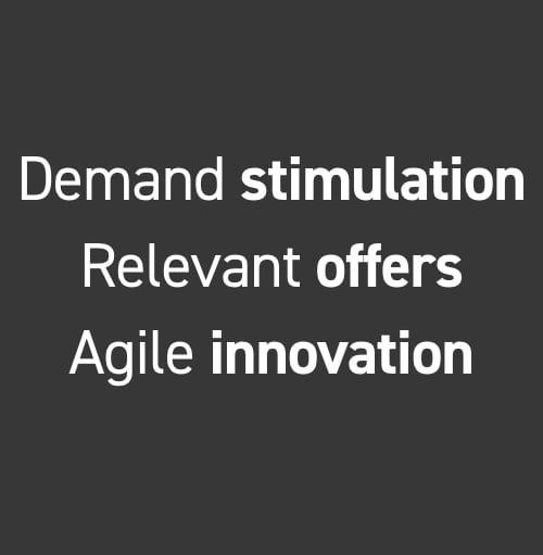 Demand stimulation. Relevant offers. Agile innovation.